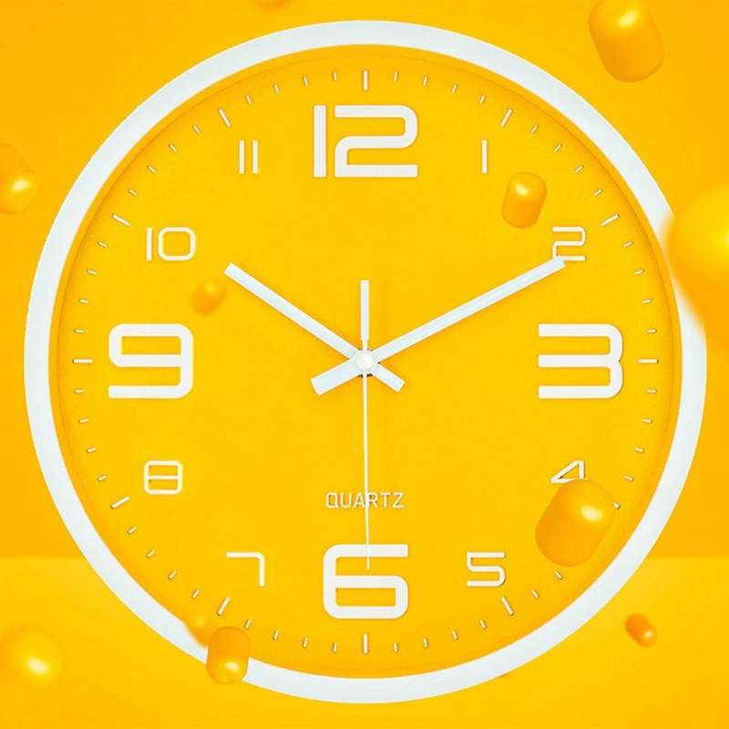 Silent Nordic Creative Yellow Modern Home Simple Wall Clock