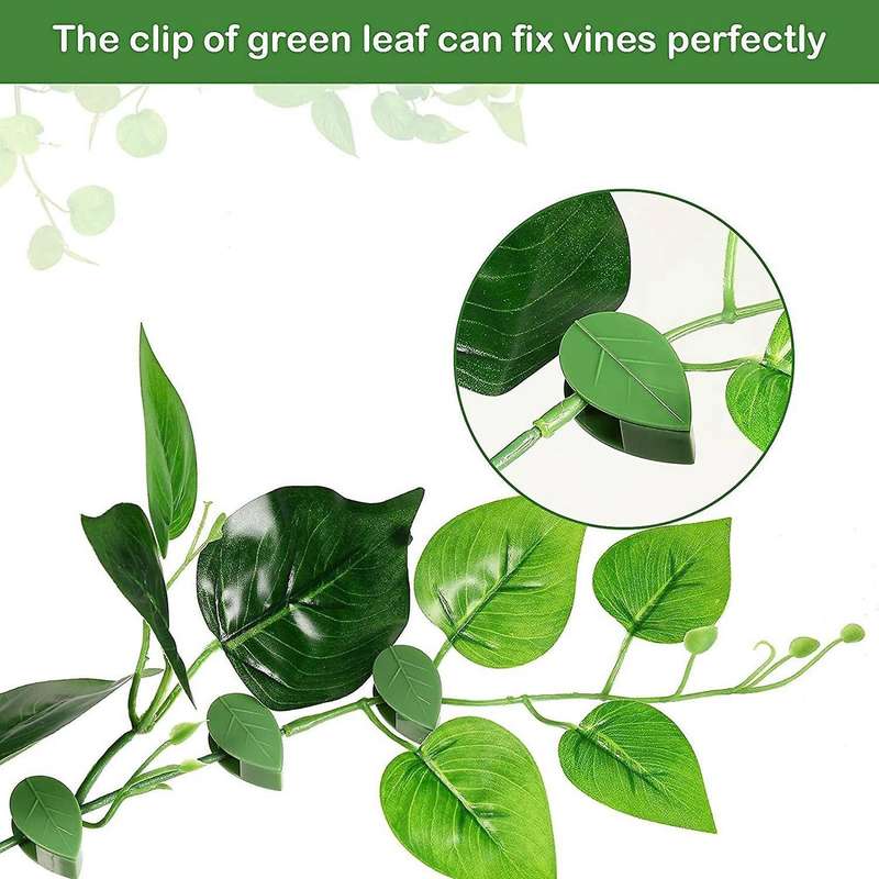 130pcs Plant Climbing Wall Fixture Clip Leaf Shaped Plant Fixing Clip