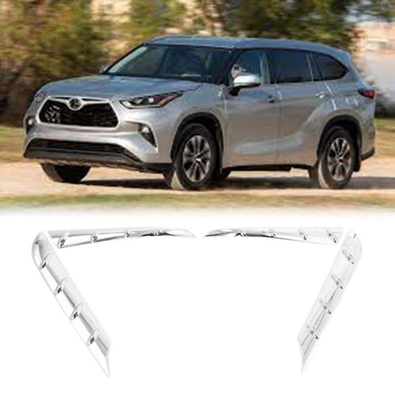 4pcs Chrome Car Spoiler Cover Trim for Highlander 2021 2022
