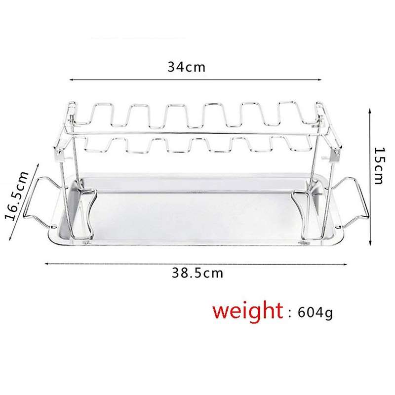 Chicken Leg Wing Grill Rack,stainless Steel Roaster Stand with Pan