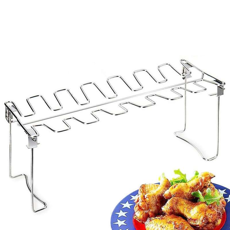 Chicken Leg Wing Grill Rack,stainless Steel Roaster Stand with Pan