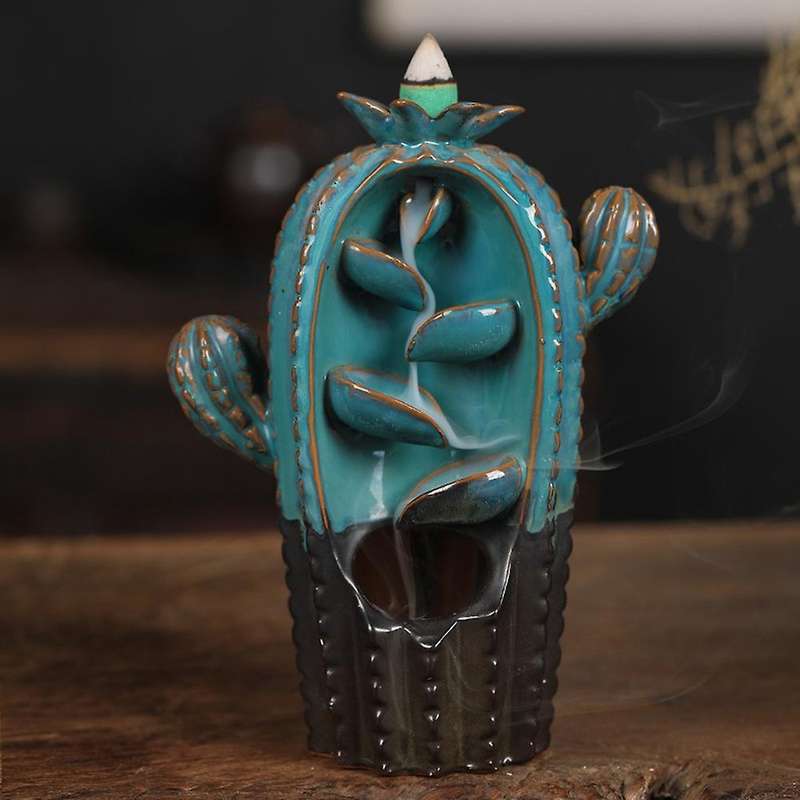 Backflow Incense Burner Incense Ceramic Ornaments Brownish Yellow
