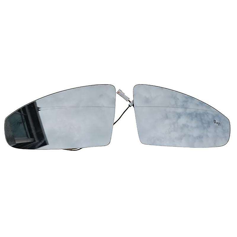 Car Front Left Heated Blind Spot Warning Rear View Mirror Lens Glass