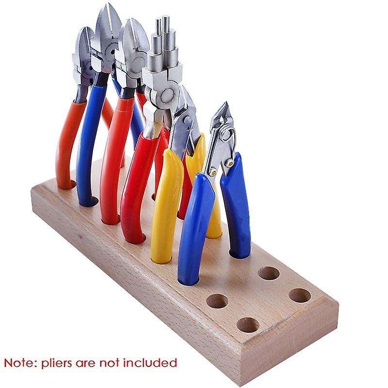 Wooden Plier Rack with 16 Holes for Pliers Stand Tool Storage