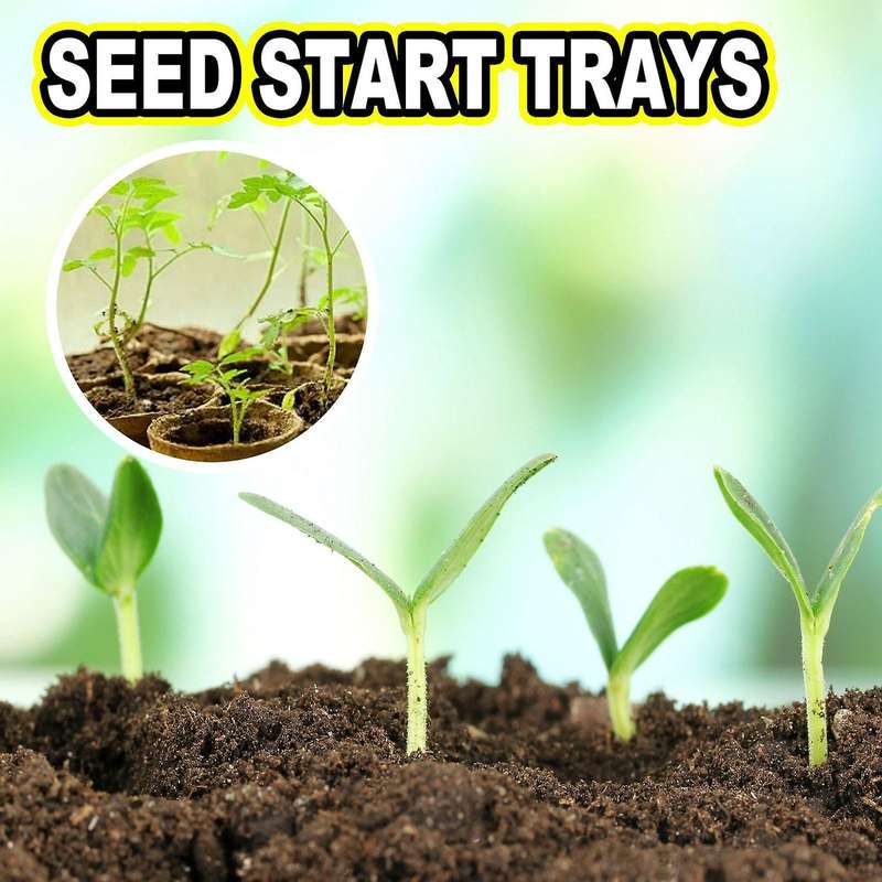 24 Packs Biodegradable Seed Starter Tray, 12 Cells Seed Starter Pots
