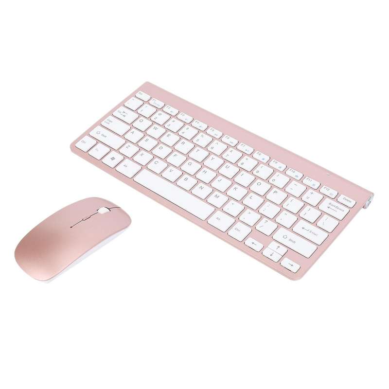 2.4ghz Wireless Keyboard and Mouse for Apple Pc Windowsxp(rose Gold)