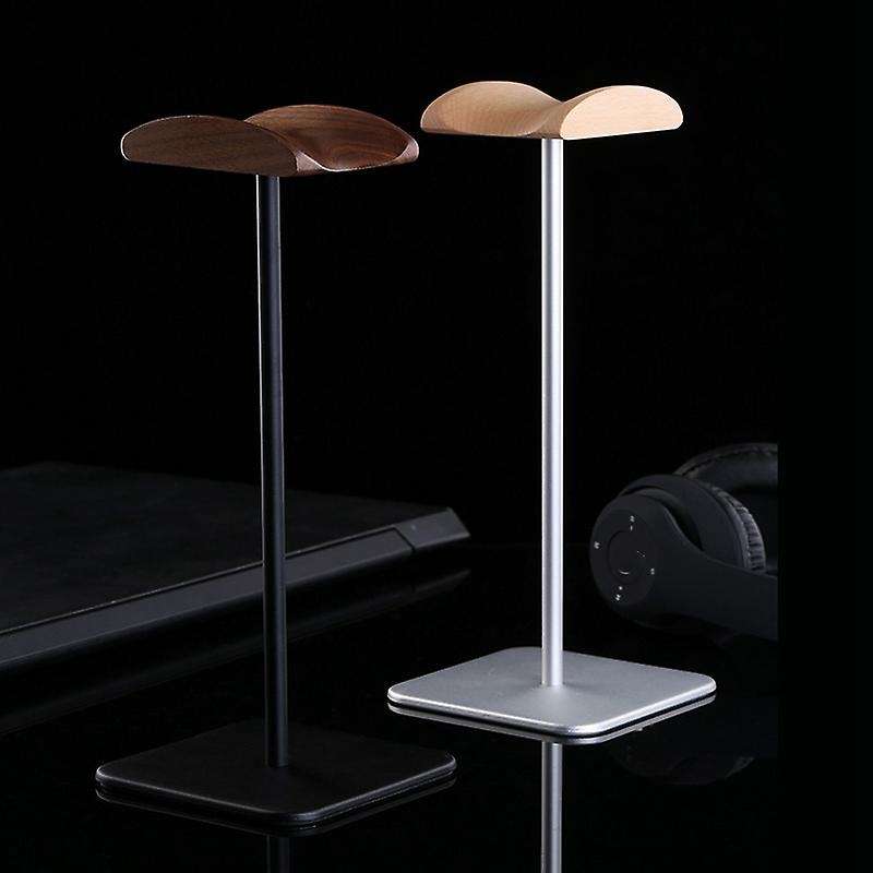 Walnut Wood Headphone Stand Holder Aluminum Supporting Bar,black
