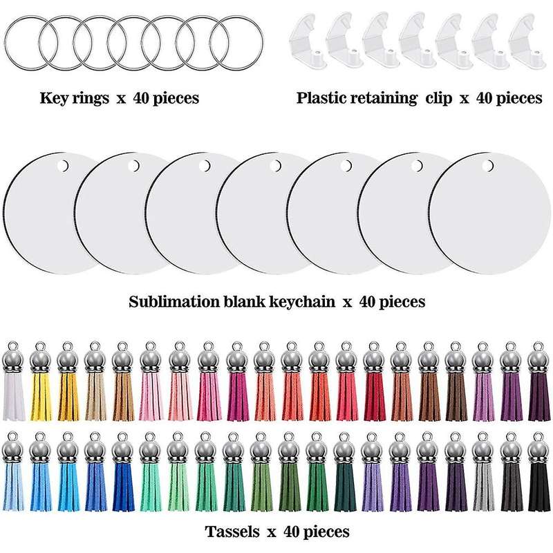 Sublimation Keychain Blanks Set-round