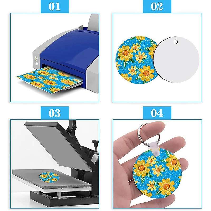 Sublimation Keychain Blanks Set-round