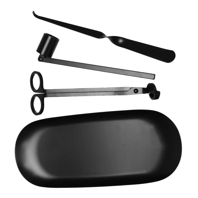 Dipper Candle Storage Tray 4 Packs Candle Care Kit Gift Black