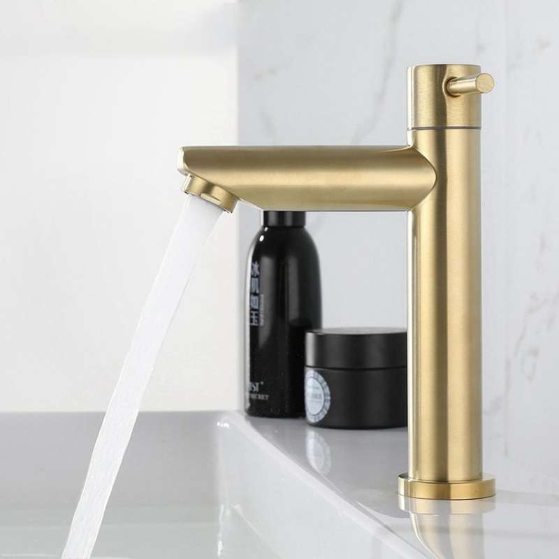 Bathroom Basin Faucet Cold Sink Single Lever Sink Faucet Gold-182mm