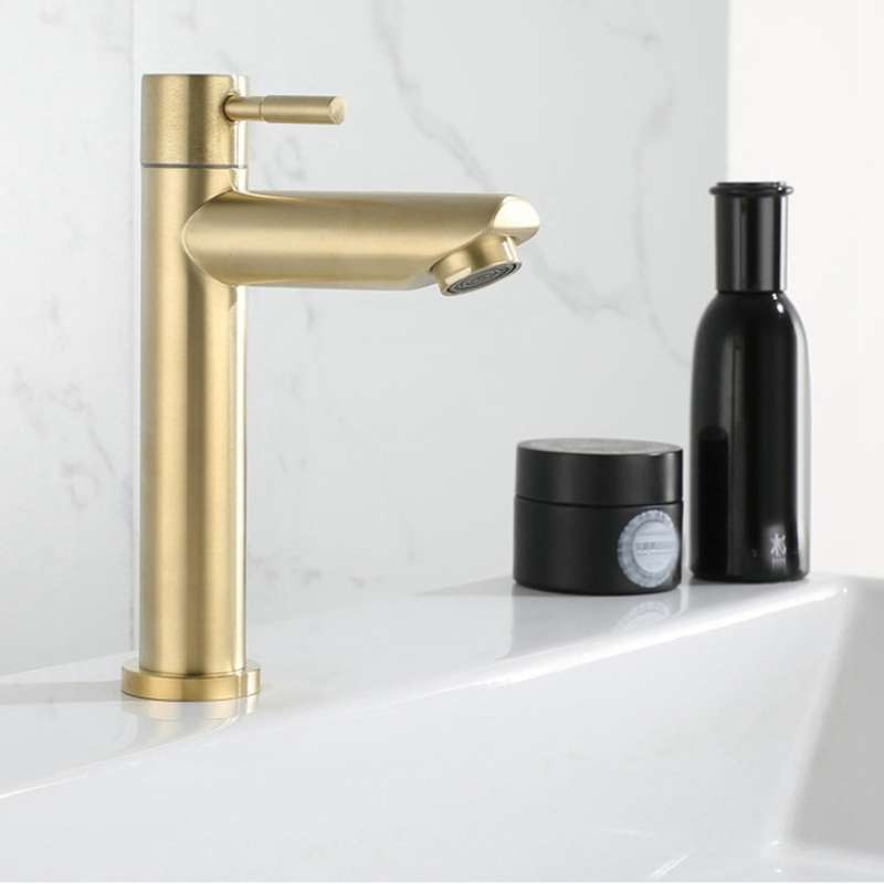 Bathroom Basin Faucet Cold Sink Single Lever Sink Faucet Gold-182mm
