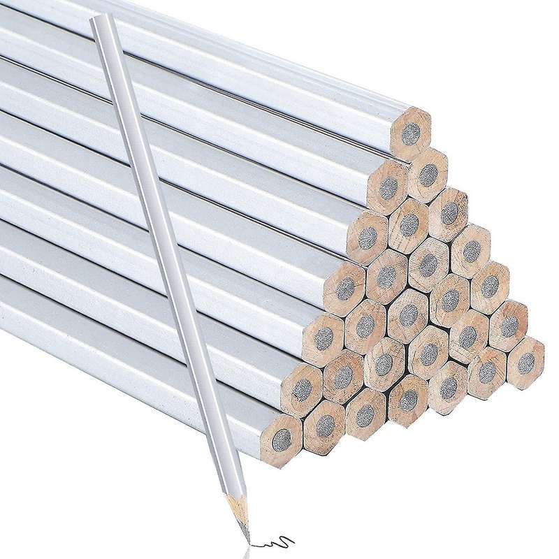 48 Packs Silver Hex Pencil Metallic Construction Pencils Supplies