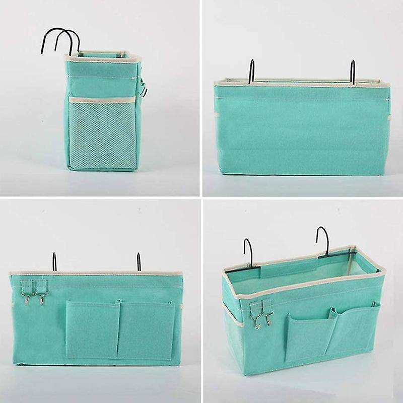 2 Pack Bedside Hanging Storage Bag for Dorm Room to Organize(green)