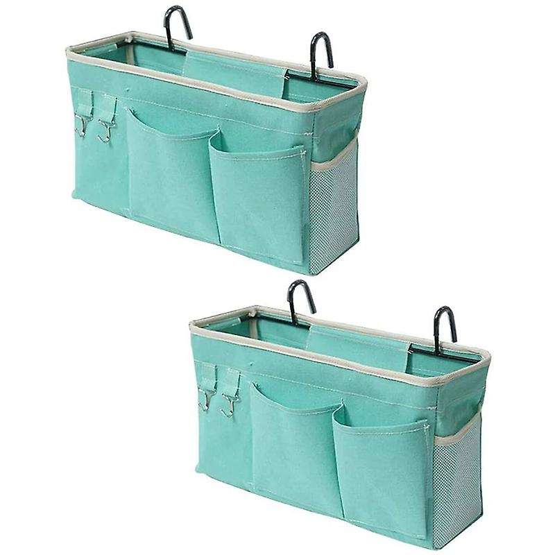 2 Pack Bedside Hanging Storage Bag for Dorm Room to Organize(green)