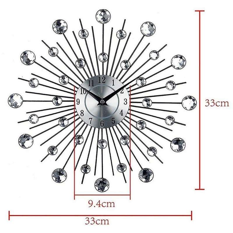 Vintage Metal Art Crystal Morden Wall Clock Clock Design Home Decor