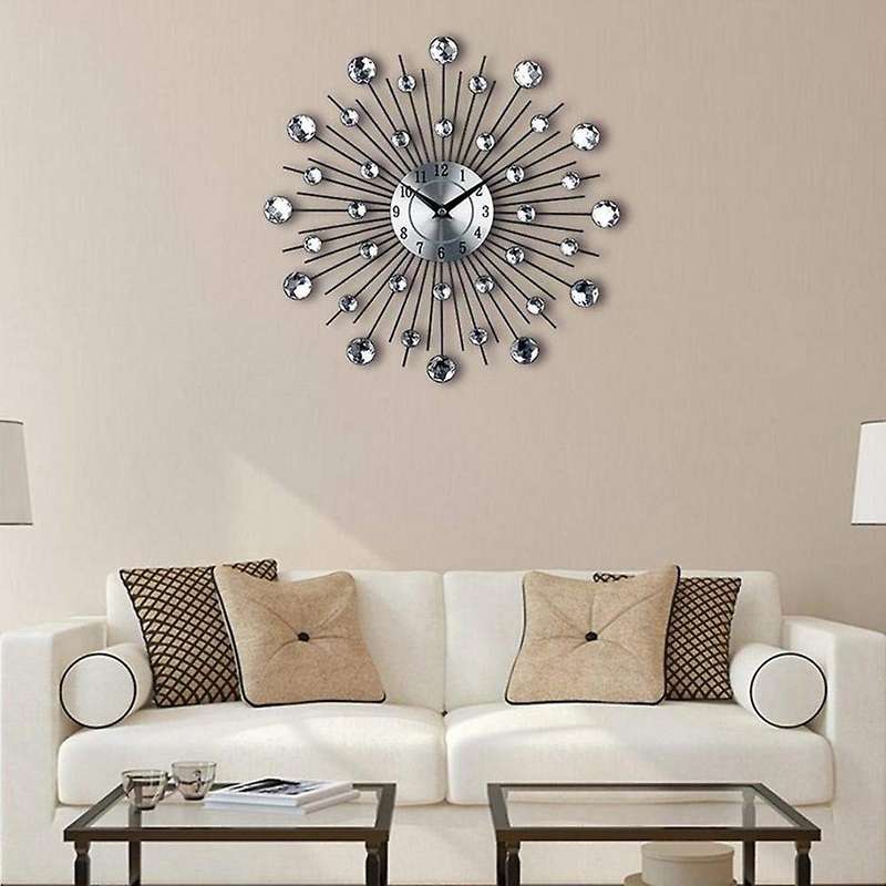 Vintage Metal Art Crystal Morden Wall Clock Clock Design Home Decor