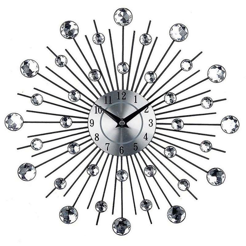 Vintage Metal Art Crystal Morden Wall Clock Clock Design Home Decor