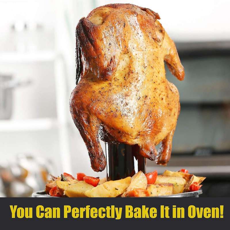 2pcs Beer Can Chicken Turkey Rotisserie Beer Chicken Stand for Grill