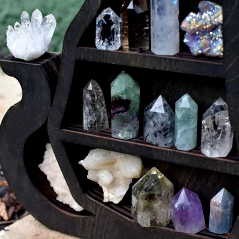 Black Cat Crystal Shelf Cat Crystal Essential Oil Display Wall Shelf
