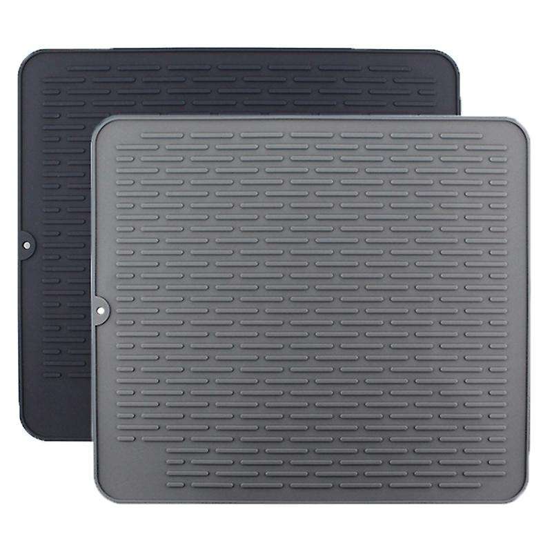 Large Silicone Placemat Dish Sink Non-slip Pad Pot Cup Coaster Black
