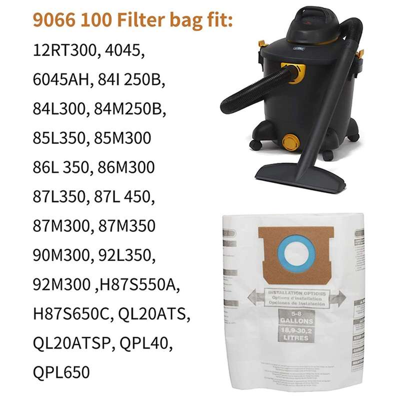 10pc Replacement Wet/dry Vacuum Bags Dust Bags for Shop-vac Ridgid