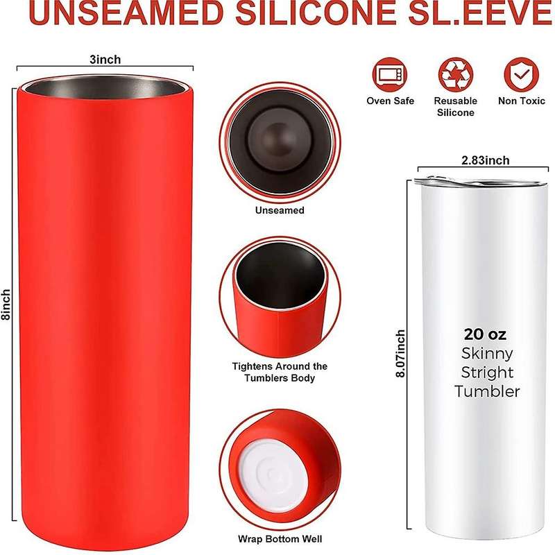 3 Pcs Silicone Wrap for Sublimation Skinny Tumblers Wrap Mug Clamp