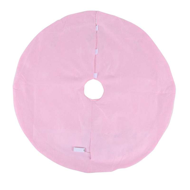 Pink Christmas Tree Skirt with Led Light Faceless Doll Carpet -a