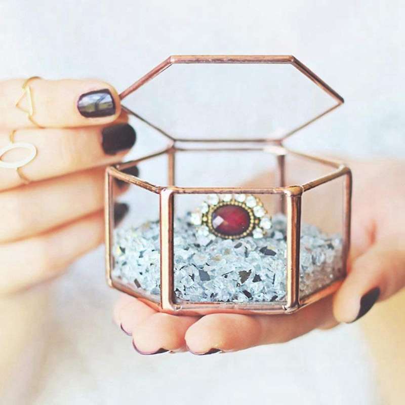 Geometrisches Glas Terrarium Schmuckschatulle Sukkulente Pflanzgef