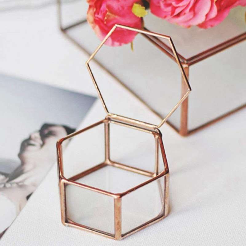 Geometrisches Glas Terrarium Schmuckschatulle Sukkulente Pflanzgef