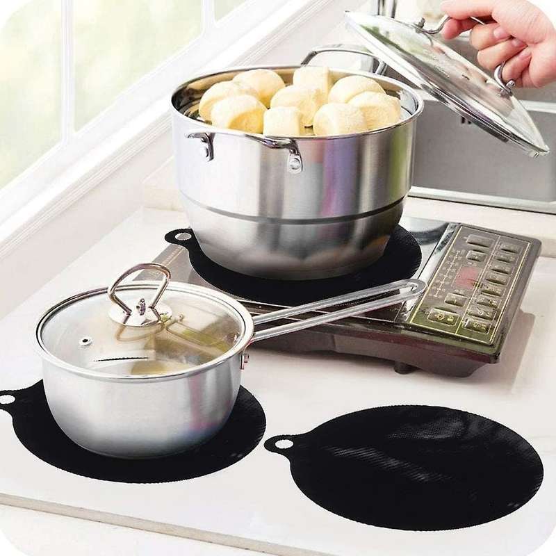 8pcs Household Silicone Induction Cooker Protector Mat Round Cooktop