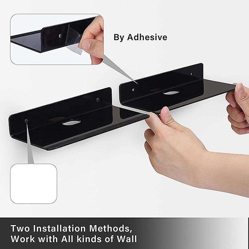 Acrylic Floating Wall Shelves Set Of 3, Damage-free Display