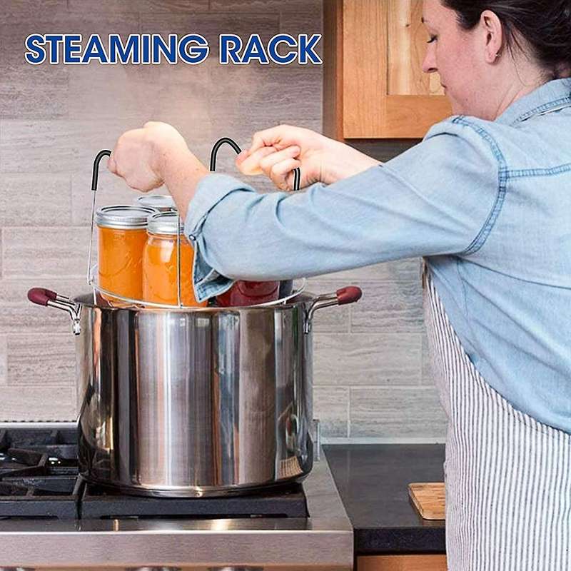 4 Pieces Canning Kit, 1pc Canning Rack+ 1pc Canning Jar Lifter Tong