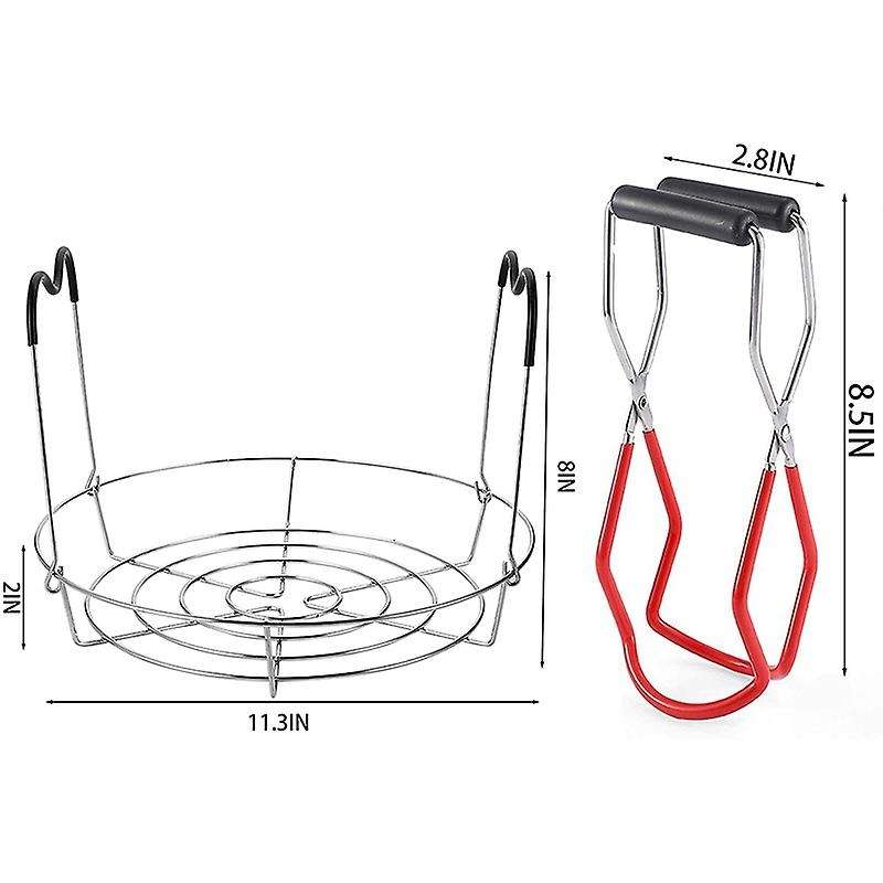 4 Pieces Canning Kit, 1pc Canning Rack+ 1pc Canning Jar Lifter Tong