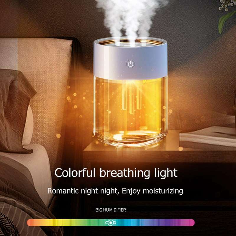 2l Humidifier with Led Lamp Triple Nozzle Heavy Fog Aroma Humidifiers