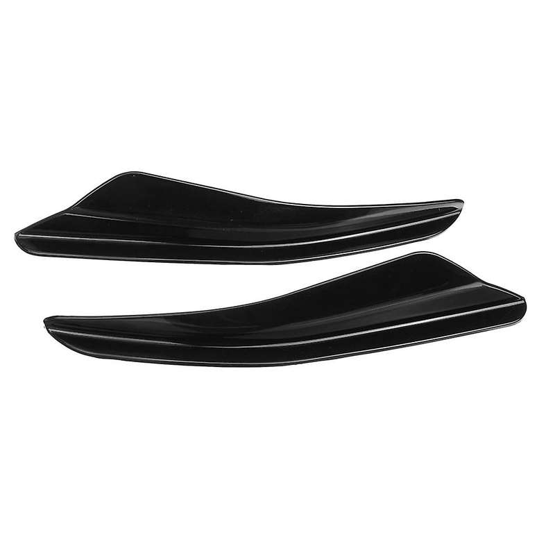 2pcs Car Bright Black Front Bumper Side Spoiler Splitter Wing For-vw