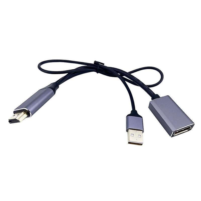 Hdmi-compatible to Dp Conversion Cable 4k 60hz with Usb Power Supply