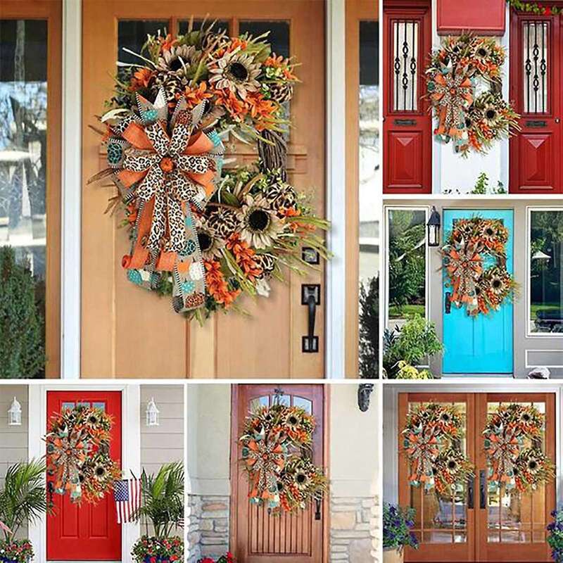 30cm Christmas Wreath Xmas Decor Door Hanging Rattan Ornament Gift