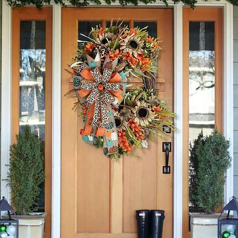 30cm Christmas Wreath Xmas Decor Door Hanging Rattan Ornament Gift