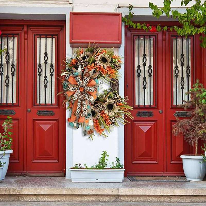 30cm Christmas Wreath Xmas Decor Door Hanging Rattan Ornament Gift