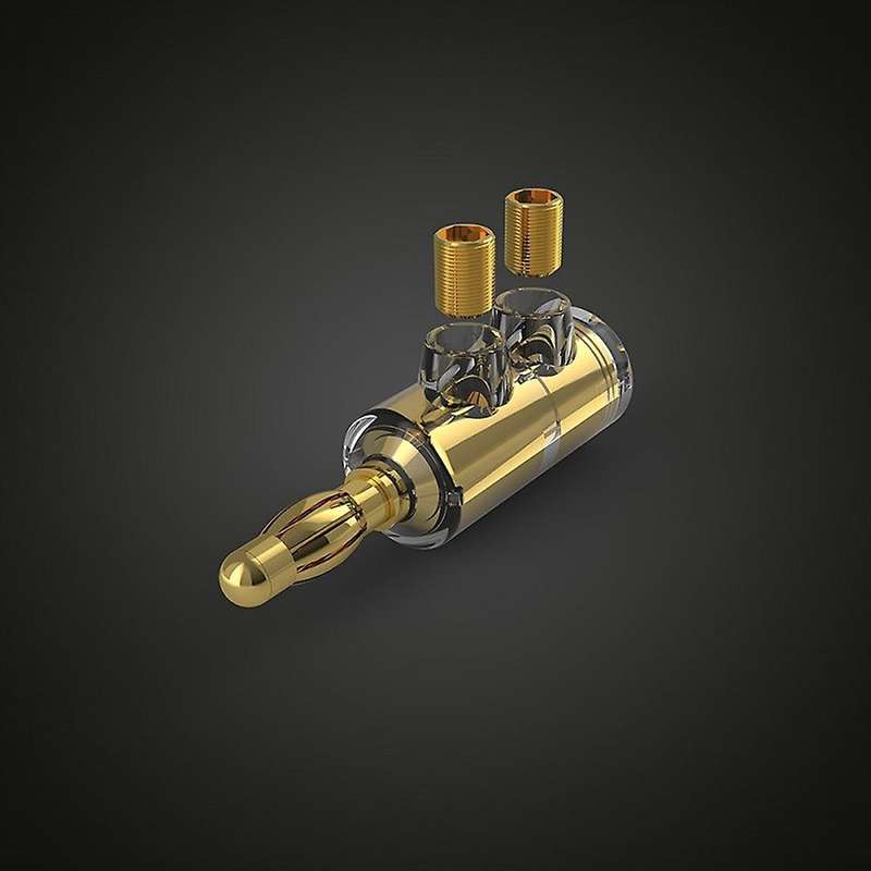 4 Pcs B553r Pure Copper Banana Head Solder-free Banana Plug, Gold