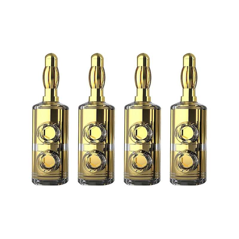 4 Pcs B553r Pure Copper Banana Head Solder-free Banana Plug, Gold