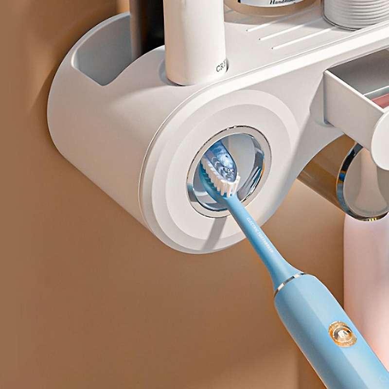 Toothbrush Organizer All-in-one Automatic Toothpaste Dispenser S