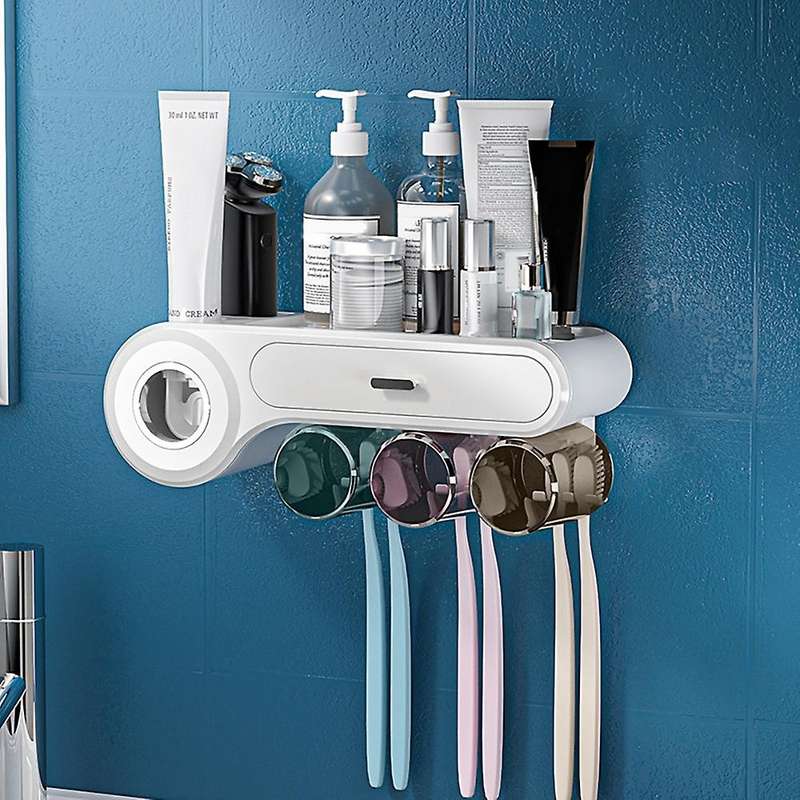 Toothbrush Organizer All-in-one Automatic Toothpaste Dispenser S