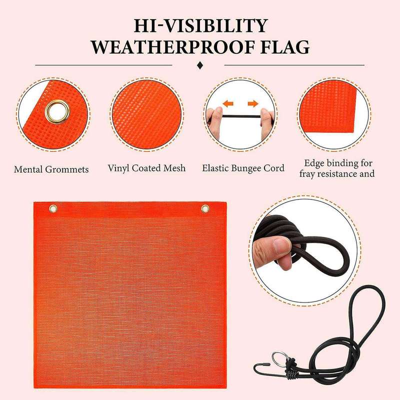 Bungee Safety Flag Good Visibility Weatherproof Flag with Grommets