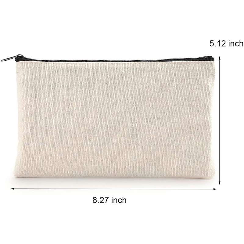 32pcs Canvas Zipper Bag Pencil Case Cosmetic Bag Blank Bag Diy Craft