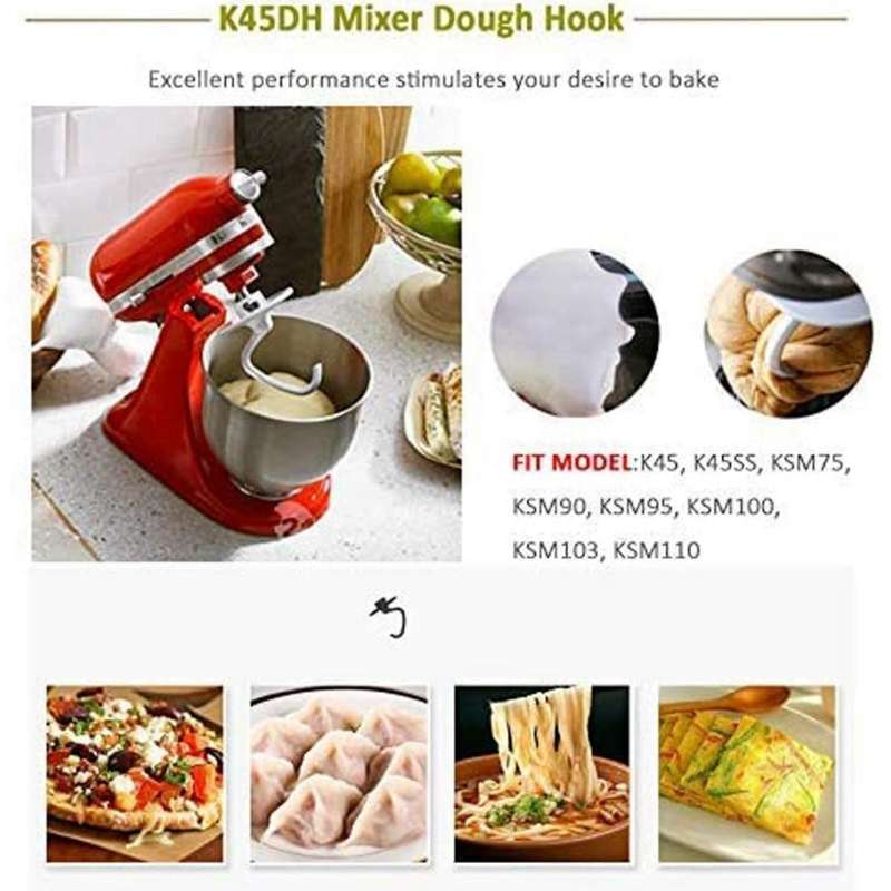Dough Hook&flex Edge Beater Parts for 4.5-5 Qt Food Edge Bowl Scraper