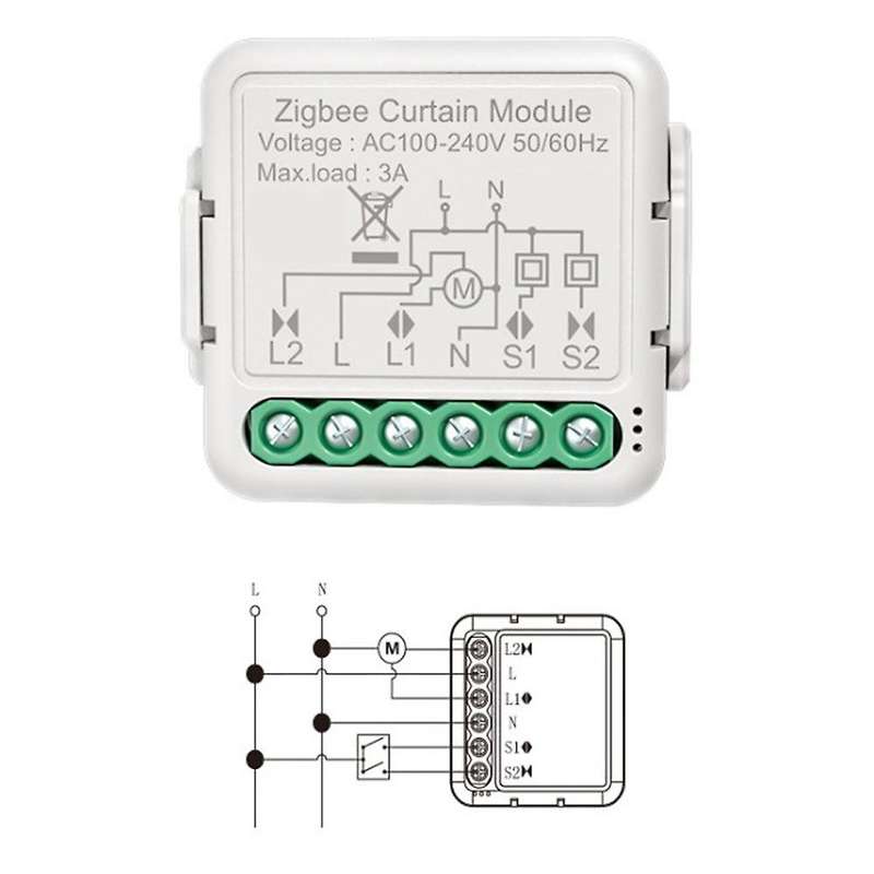 Tuya Smart Zigbee 3.0 Curtain Switch Module for Roller Shutter Blind