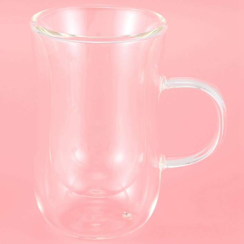 80ml Double Coffee Mug Heat-resistant Glass Office with Handle