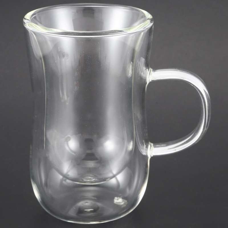 80ml Double Coffee Mug Heat-resistant Glass Office with Handle